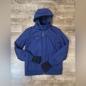 BAUBAX Mens  Full Zip Hooded Travel Bomber Jacket - many features Hoodie Blue M